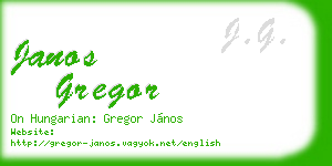 janos gregor business card